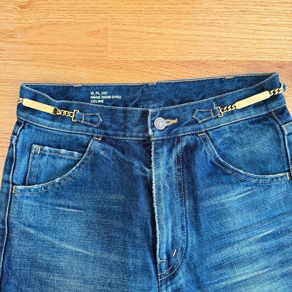 Celine Blue Jeans with Gold Details